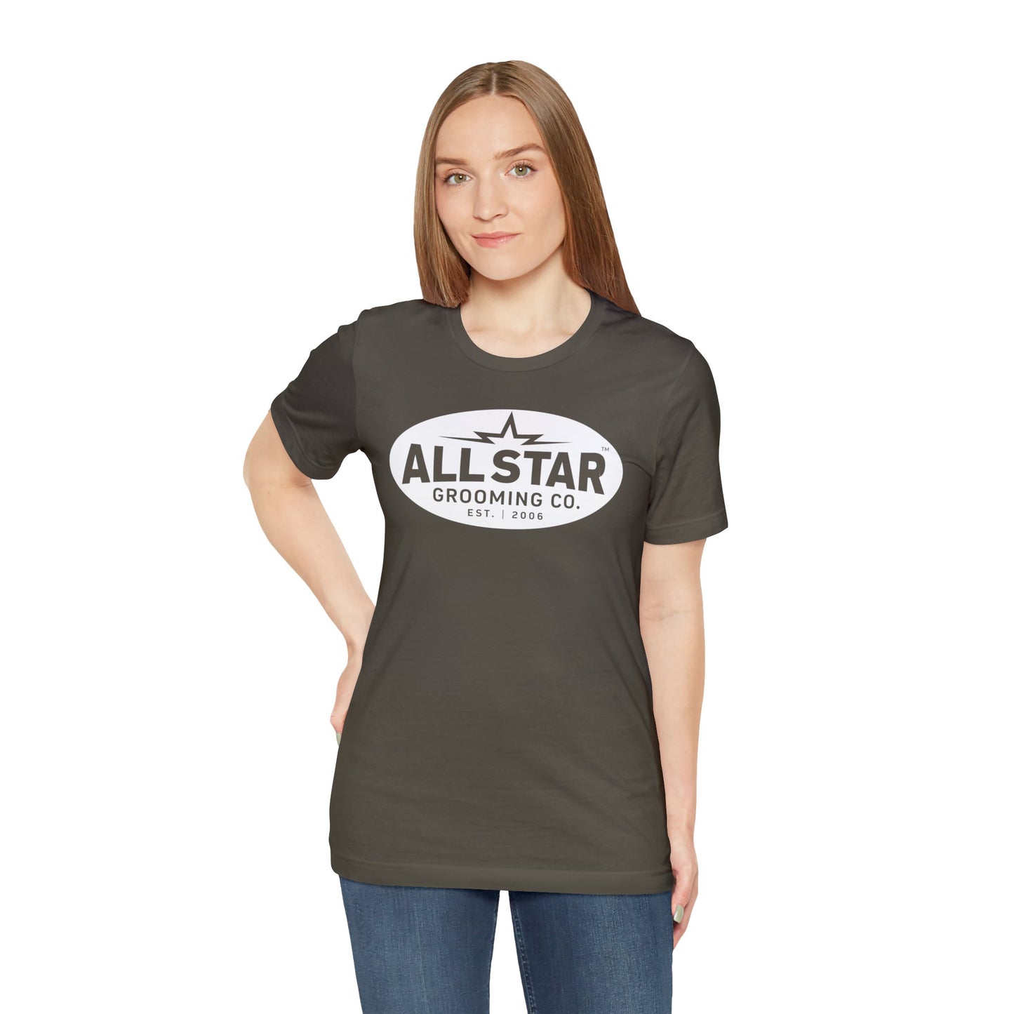ASG Unisex Jersey Vintage White Oval Short Sleeve Tee