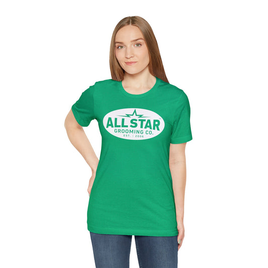 ASG Unisex Jersey Vintage White Oval Short Sleeve Tee