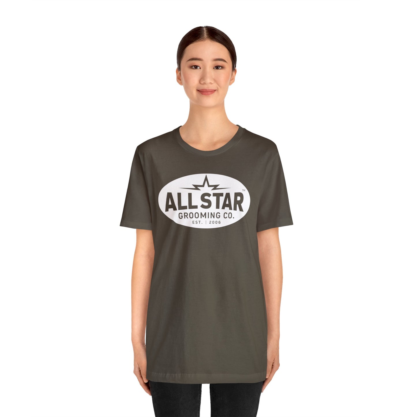 ASG Unisex Jersey Vintage White Oval Short Sleeve Tee