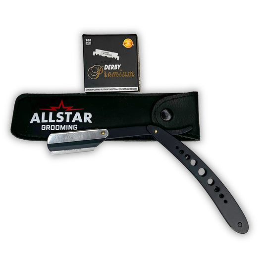 Straight Razor, Matte Black Metal