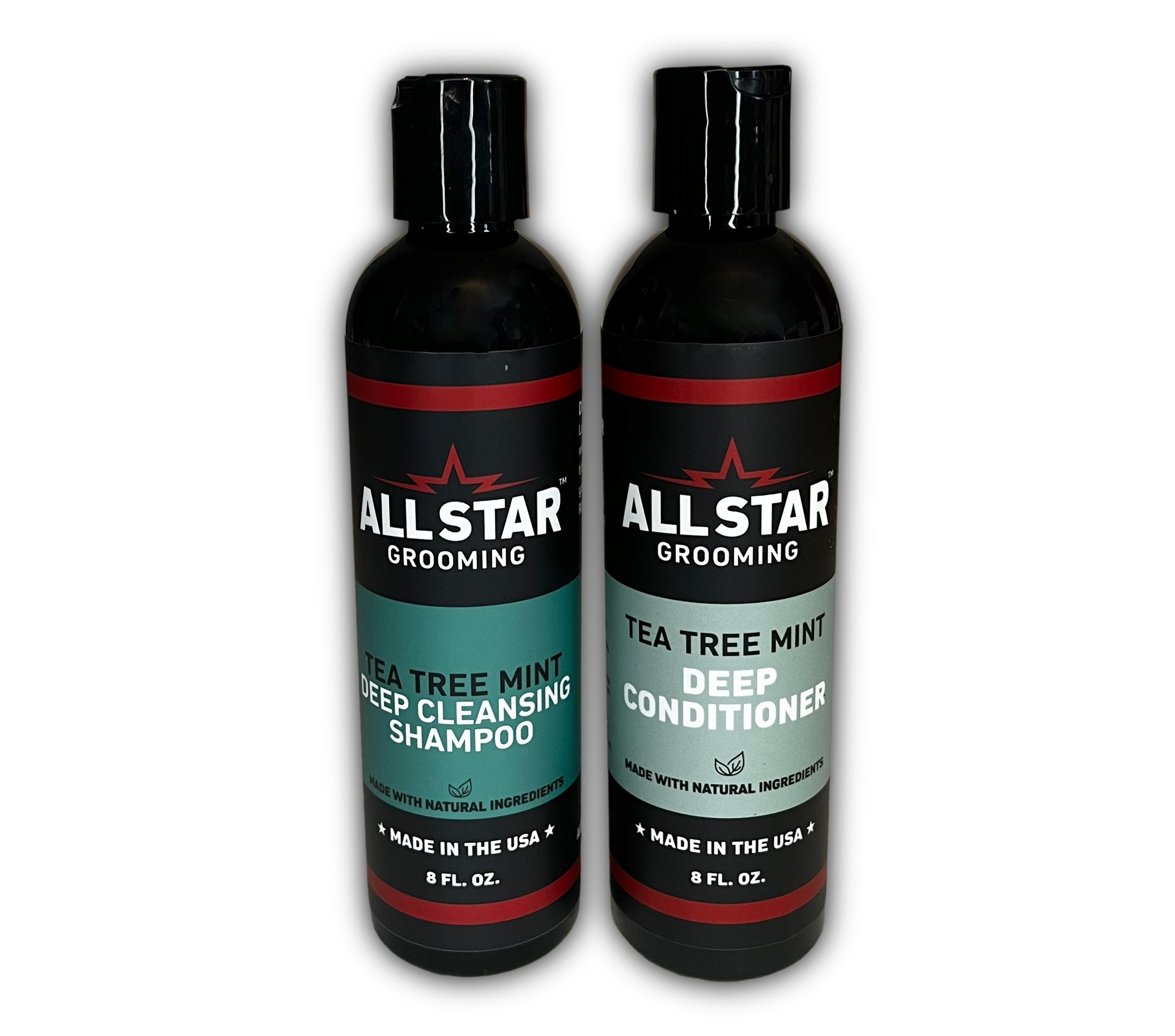 tea tree lavender mint shampoo and conditioner duo set Tea Tree Mint Shampoo and Deep Conditioner DUO 8 oz bottle – All Star Grooming Co